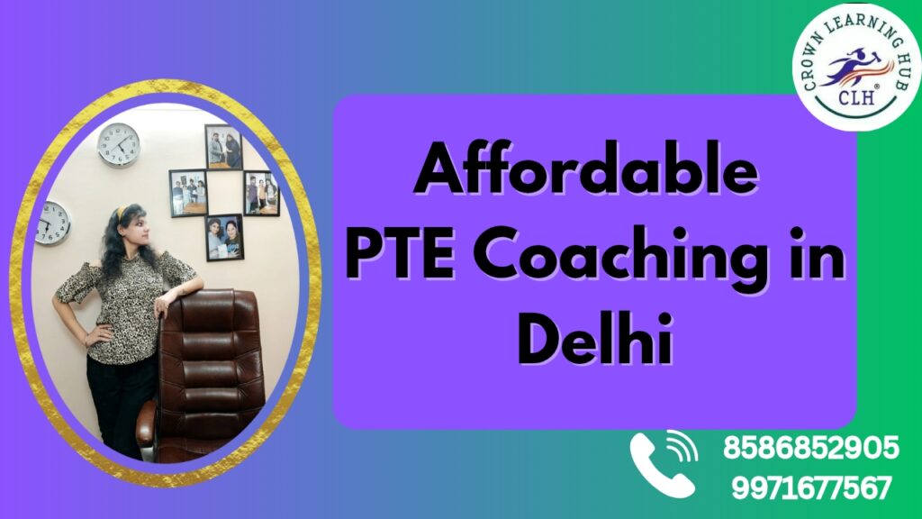 Students attending Affordable PTE Coaching in Delhi at Crown Learning Hub with expert guidance and interactive training.
