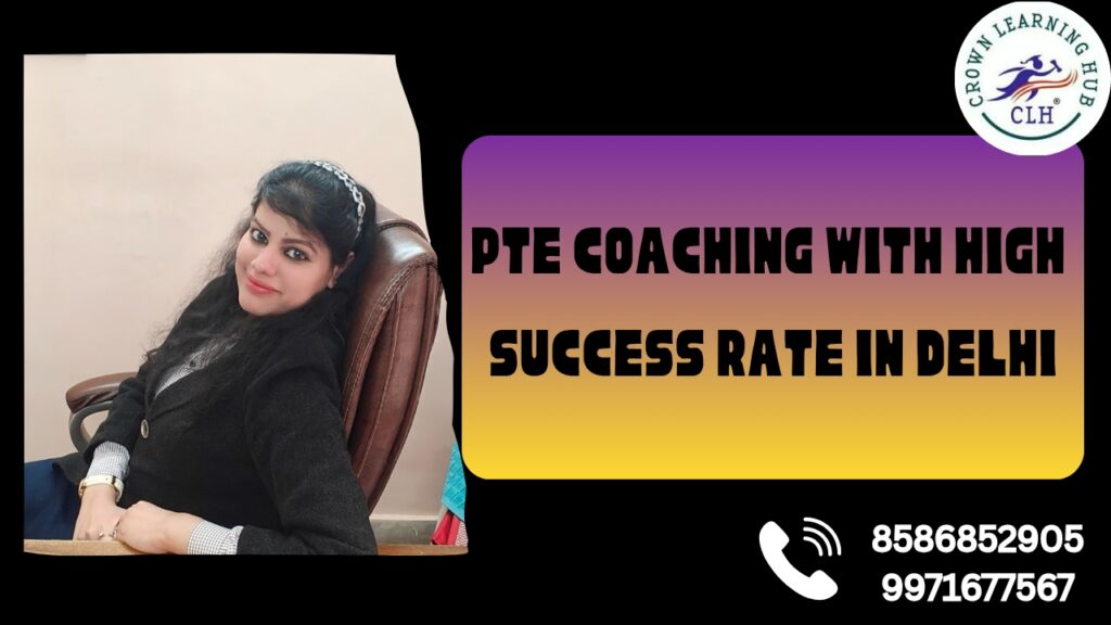Students attending PTE Coaching with High Success Rate in Delhi at Crown Learning Hub with expert trainers guiding them.