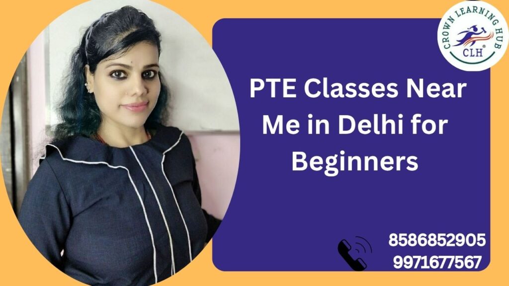 Beginner friendly PTE classes in Delhi showing study materials and supportive trainer guidance for new learners preparing for PTE exam.