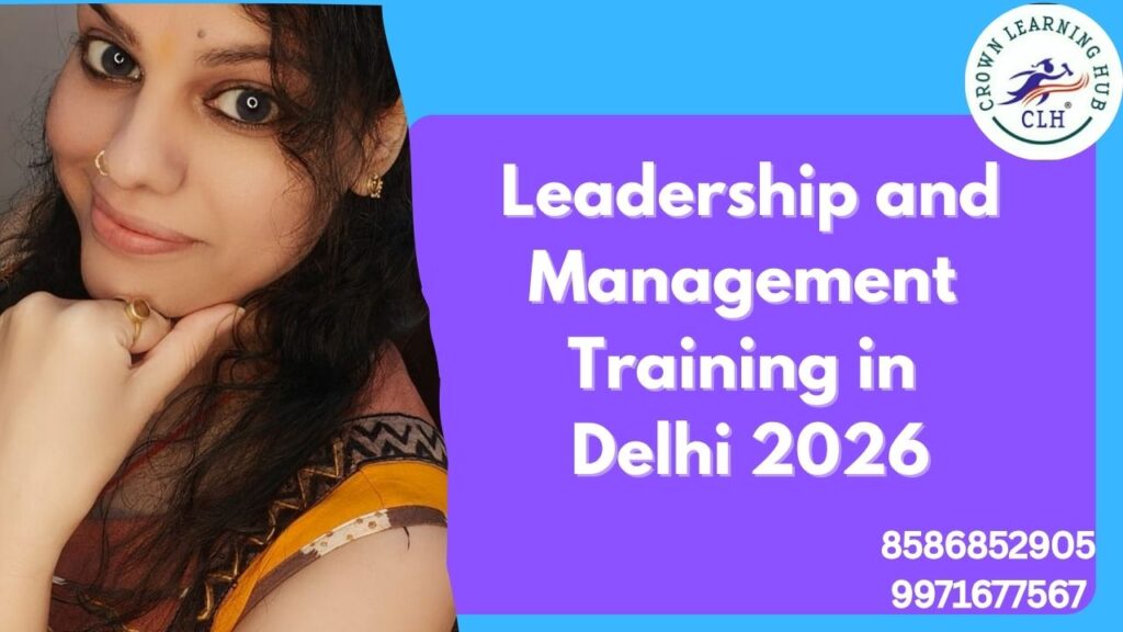 Leadership training illustration showing professionals improving communication, planning, and decision making skills for workplace growth in Delhi.