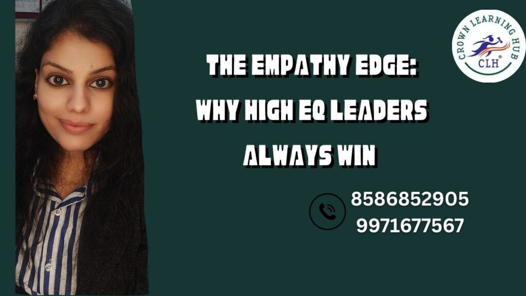 Emotional intelligence leadership visual showing a calm leader listening attentively to a team in a modern professional workspace