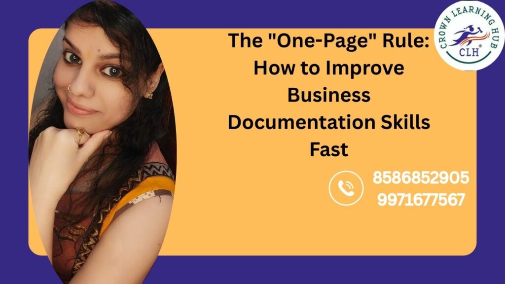 One page rule documentation concept showing clean structured business document layout focused on clarity and fast decision making