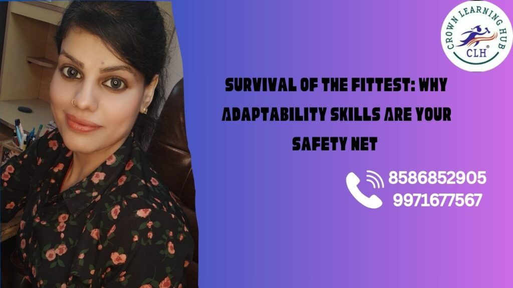 Adaptability skills illustrated as a safety net helping people stay confident, relevant, and secure during career and life changes