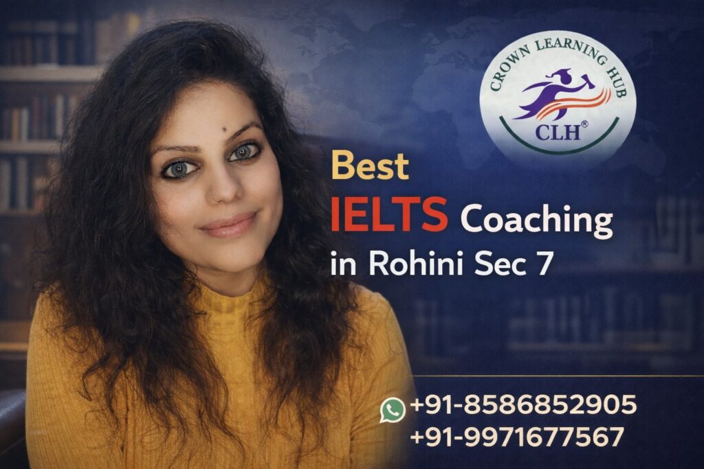 Students attending Best IELTS Coaching in Rohini Sec 7 classroom session with mentor guidance and practice discussion