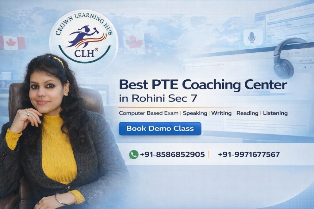 Best PTE Coaching Center in Rohini Sec 7 classroom session with focused students preparing for PTE exam