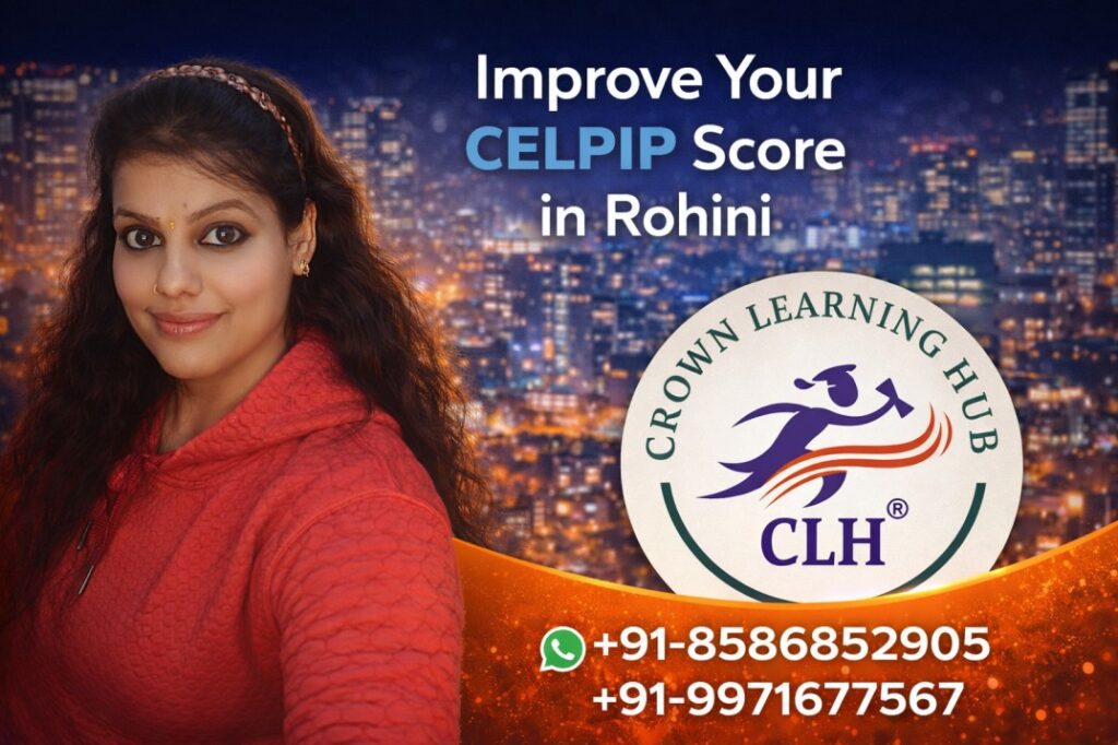 Student receiving guidance to Improve Your CELPIP Score in Rohini during focused classroom mentoring session