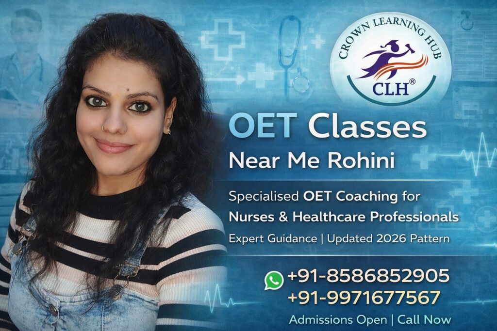 Students attending OET Classes Near Me Rohini with mentor guidance and focused healthcare English training session
