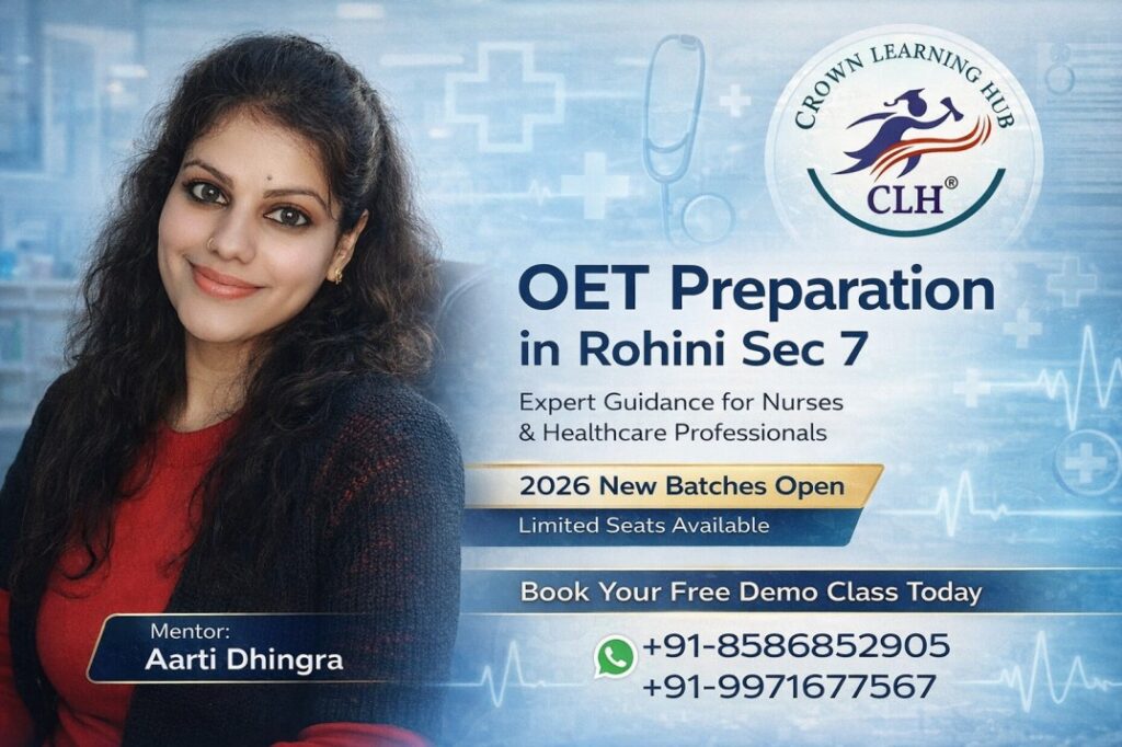 Students attending OET Preparation in Rohini Sec 7 with mentor guidance and focused practice sessions
