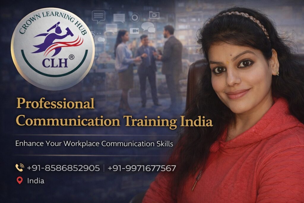 Professional Communication Training India workshop session with mentor guiding young professionals in discussion