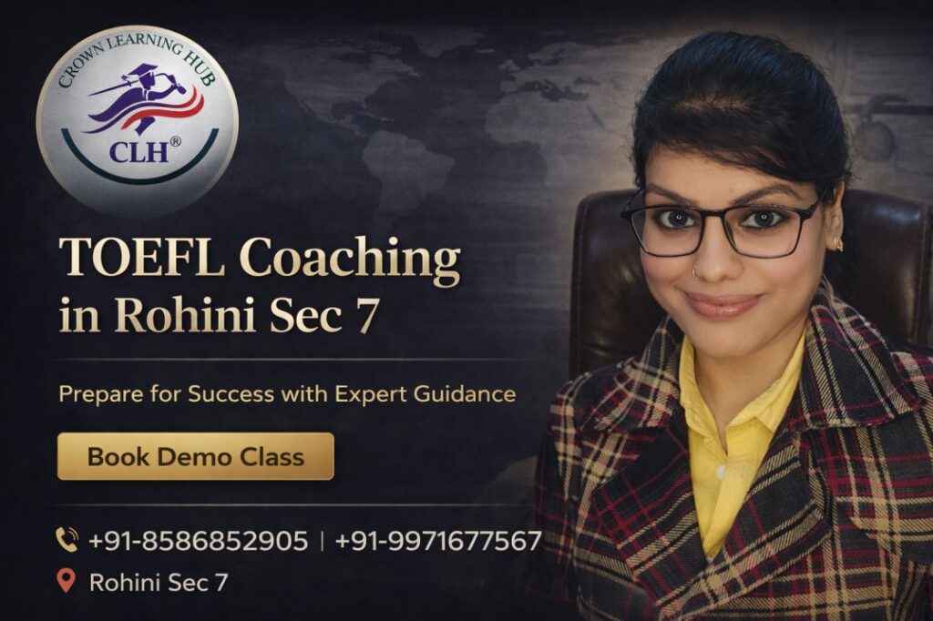 Focused student attending TOEFL Coaching in Rohini Sec 7 with mentor guidance and structured practice support