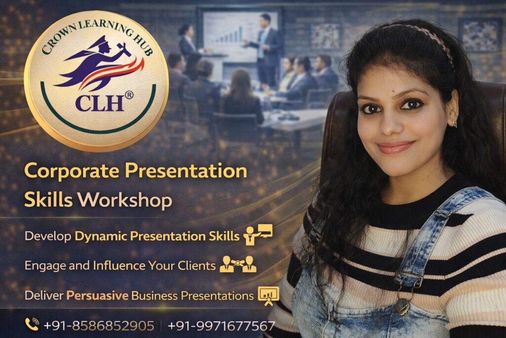 Corporate Presentation Skills Workshop in India where professionals learn confident speaking, structured presentations, and leadership communication