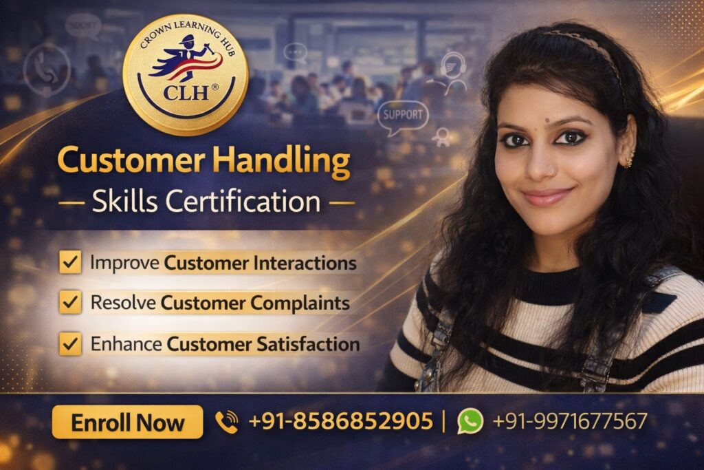 Customer handling skills certification training session showing real workplace interaction and communication practice