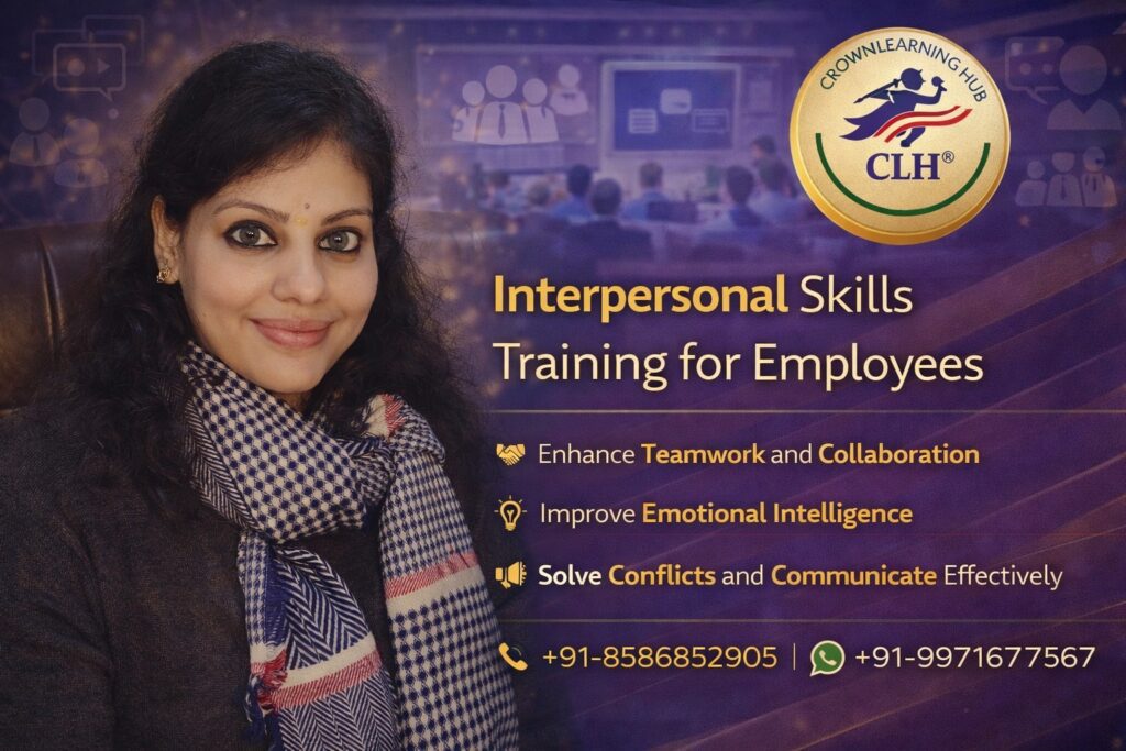 Employees participating in interpersonal skills training for employees workshop focused on teamwork communication and professional relationship building.