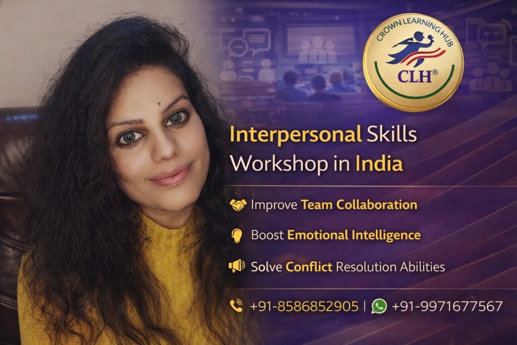 Professionals attending interpersonal skills workshop in India focused on communication improvement teamwork and workplace relationship building.