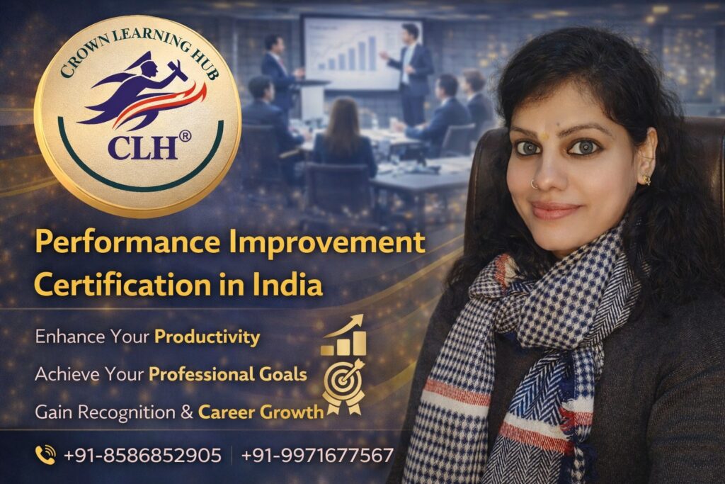 Professional training workshop showing learners gaining performance improvement certification in India with mentor guidance and career growth focus