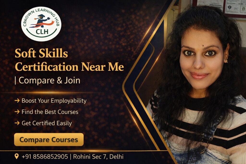 Students attending a soft skills certification class with trainer guiding communication and personality development skills
