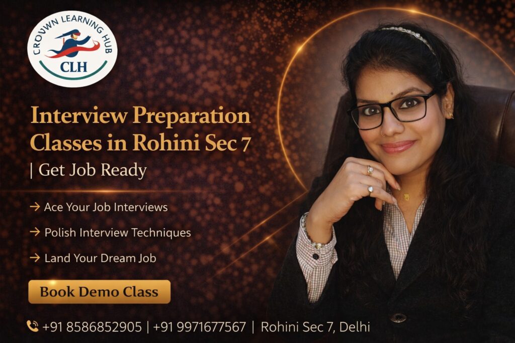 Students practicing Interview Preparation Classes in Rohini with mentor guidance in a classroom setting in Rohini Sec 7 Delhi