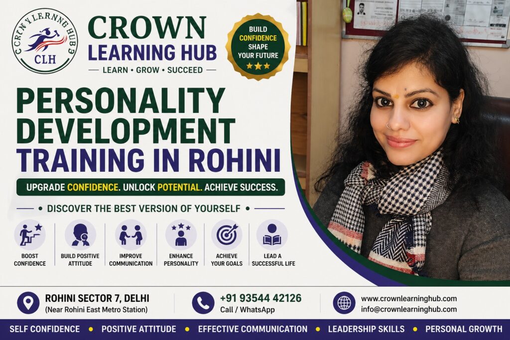 Students attending personality development training in Rohini improving confidence and communication skills in classroom setting