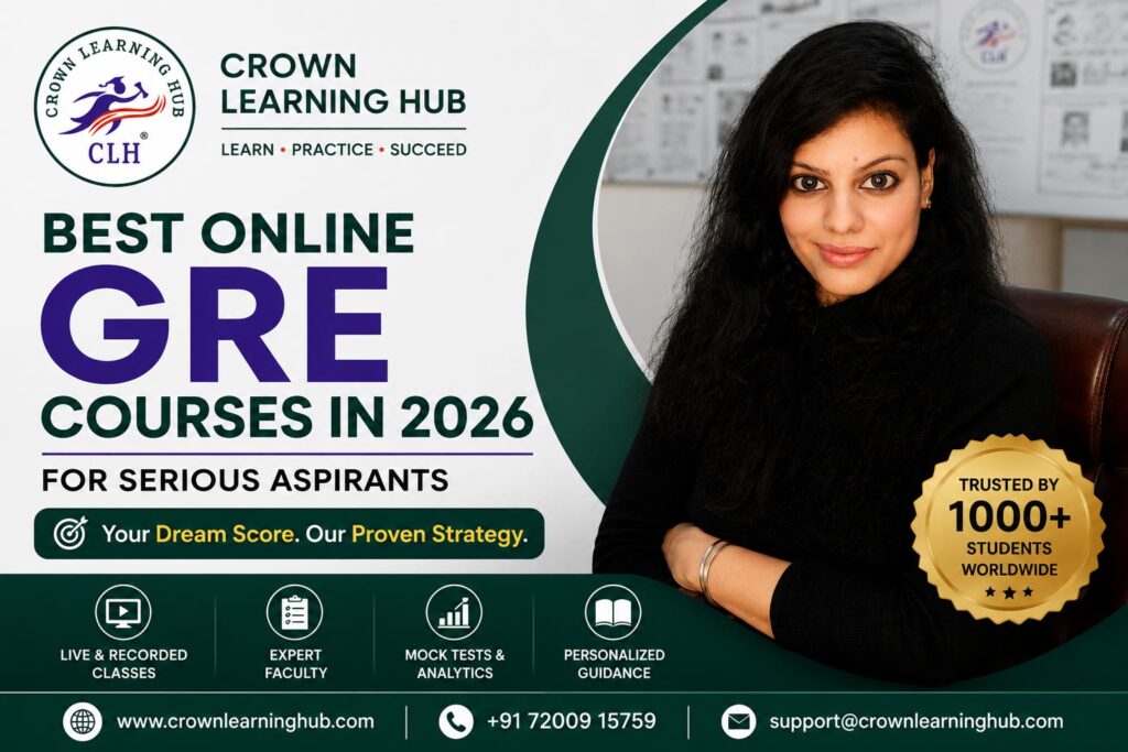 Students attending a live online GRE preparation class with expert mentors guiding serious aspirants for 2026 success