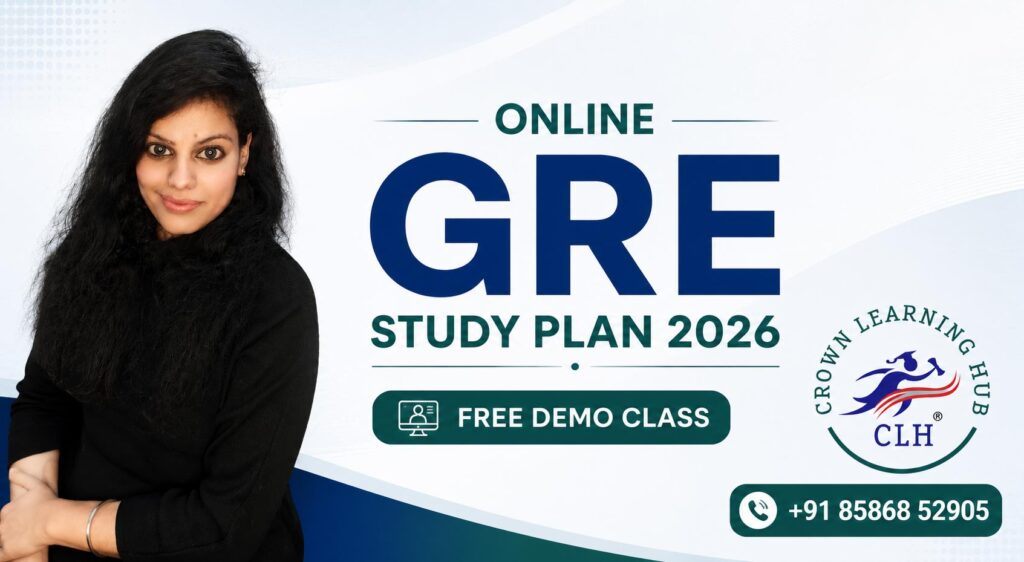 Working professional attending an online GRE study session with mentor guidance and structured preparation plan