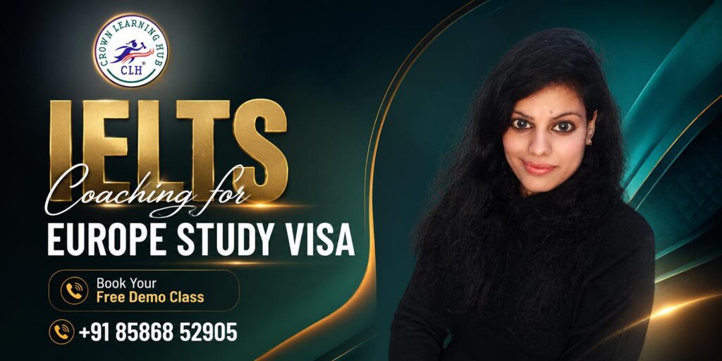 Student preparing through IELTS Coaching for Europe Study Visa while planning admission to leading European universities
