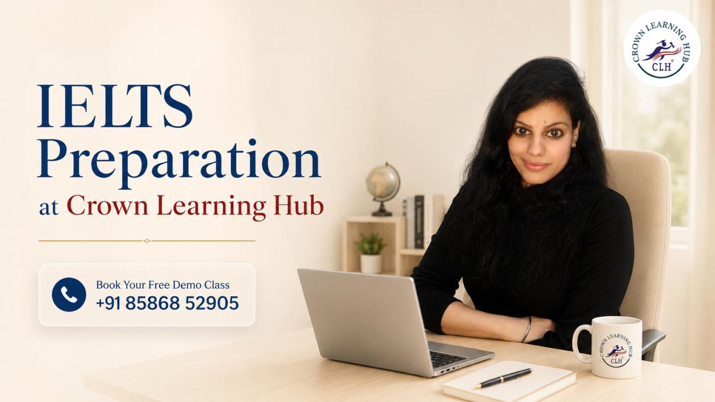 Mentor guiding a student for IELTS Preparation at Crown Learning Hub.