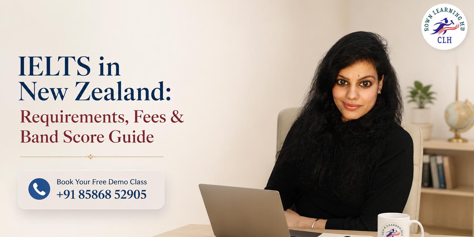 Student checking IELTS in New Zealand requirements on a laptop screen