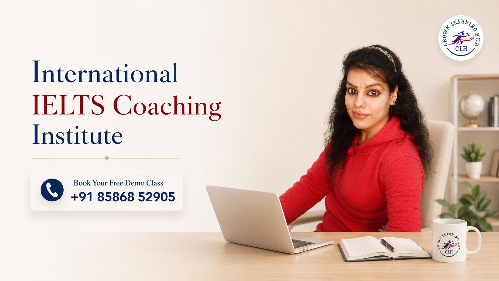 International IELTS Coaching Institute at Crown Learning Hub with expert IELTS mentor